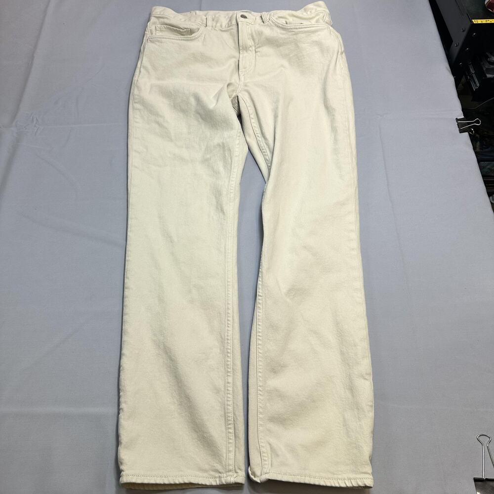 The Faherty Brand Jeans Mens 34x32 White Straight Denim Casual Special Weave